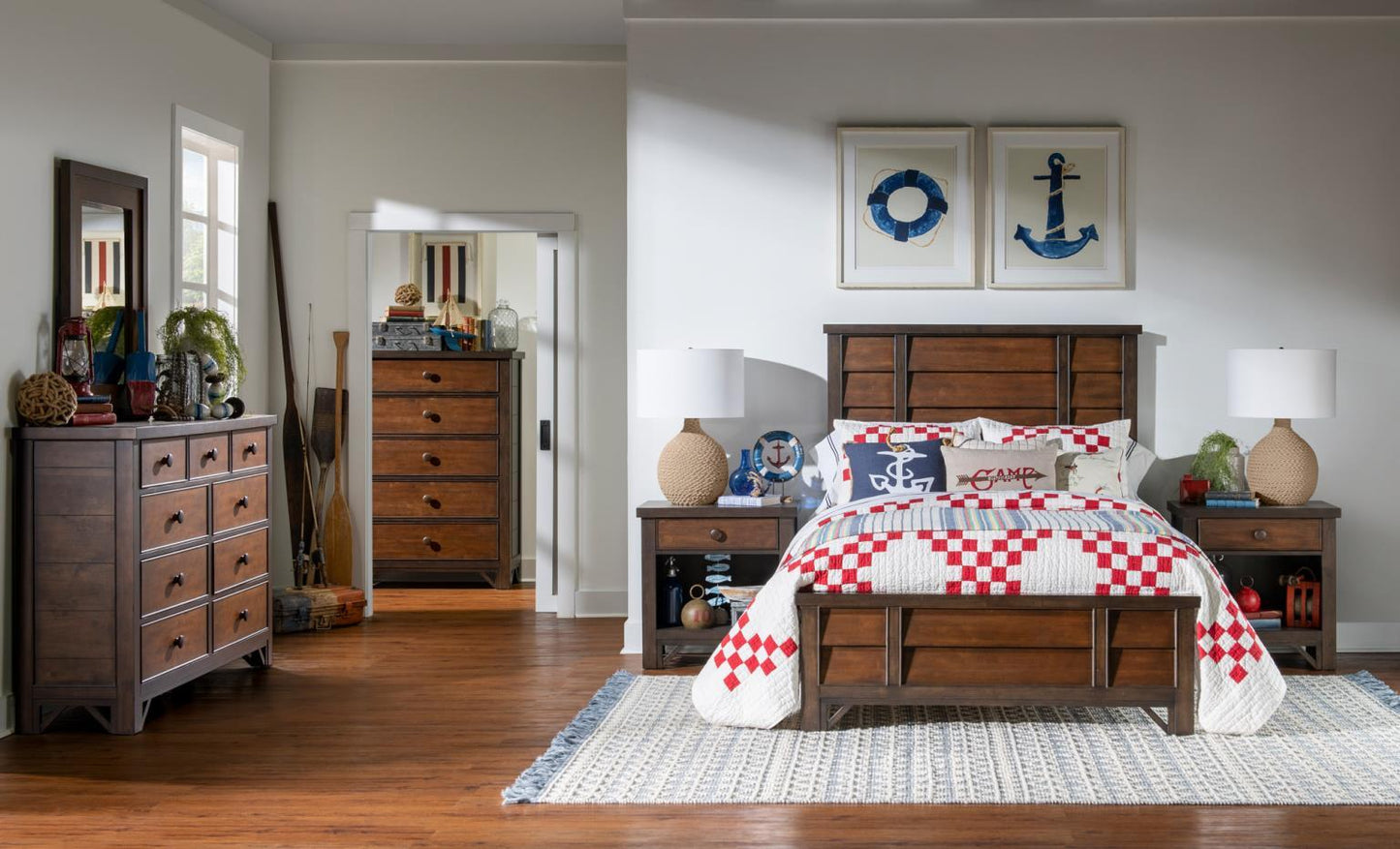Lake House - Complete Horizontal Slat Panel Bed