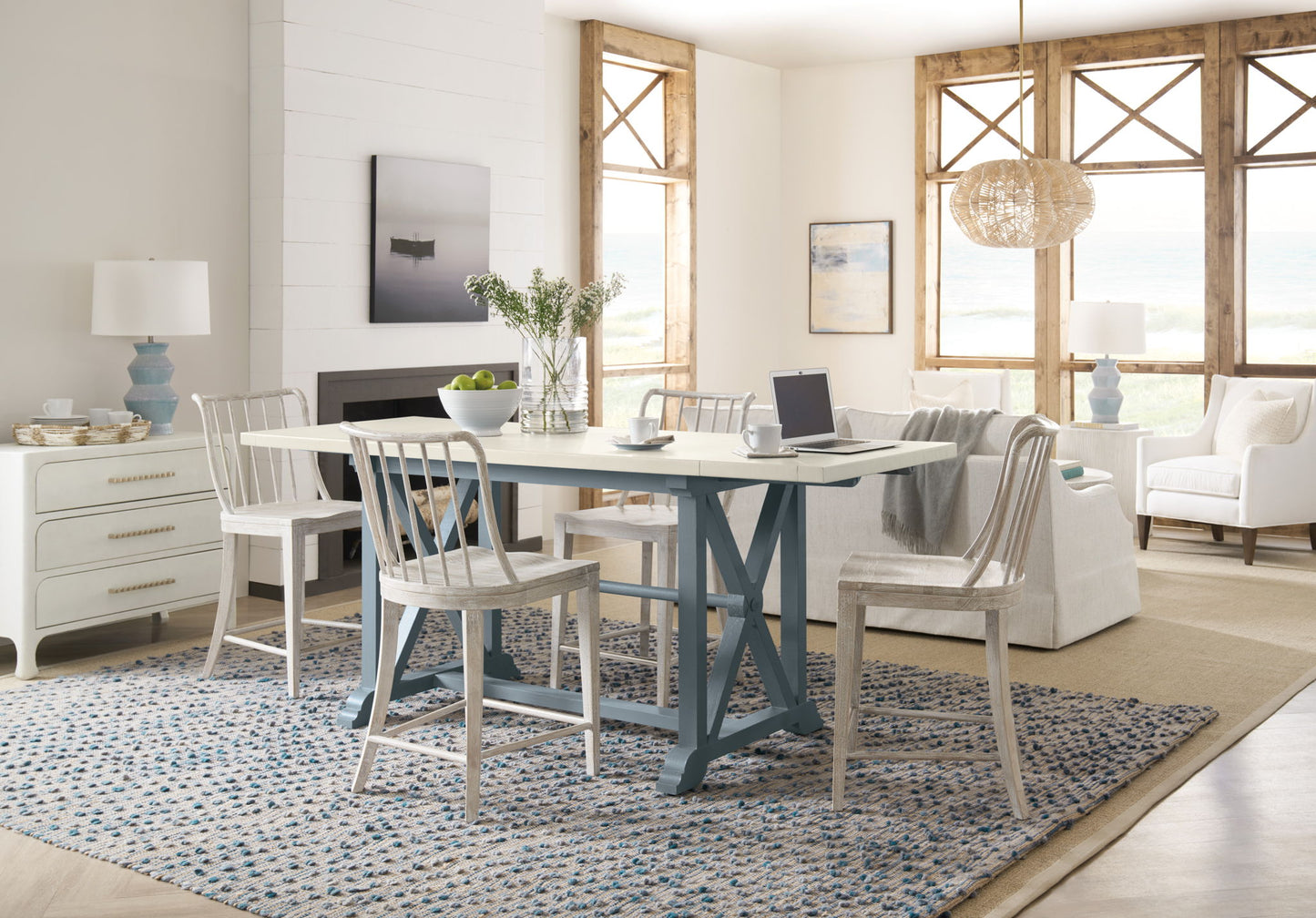 Serenity - Piers Friendship Table With 2-12" Leaves - White