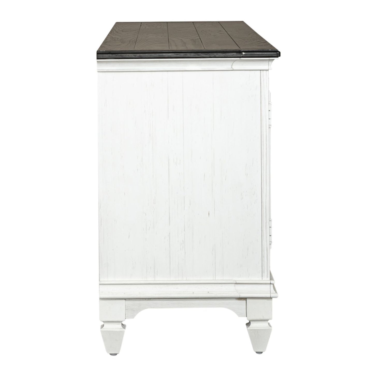 Allyson Park - Entertainment TV Stand - Wirebrushed White / Charcoal
