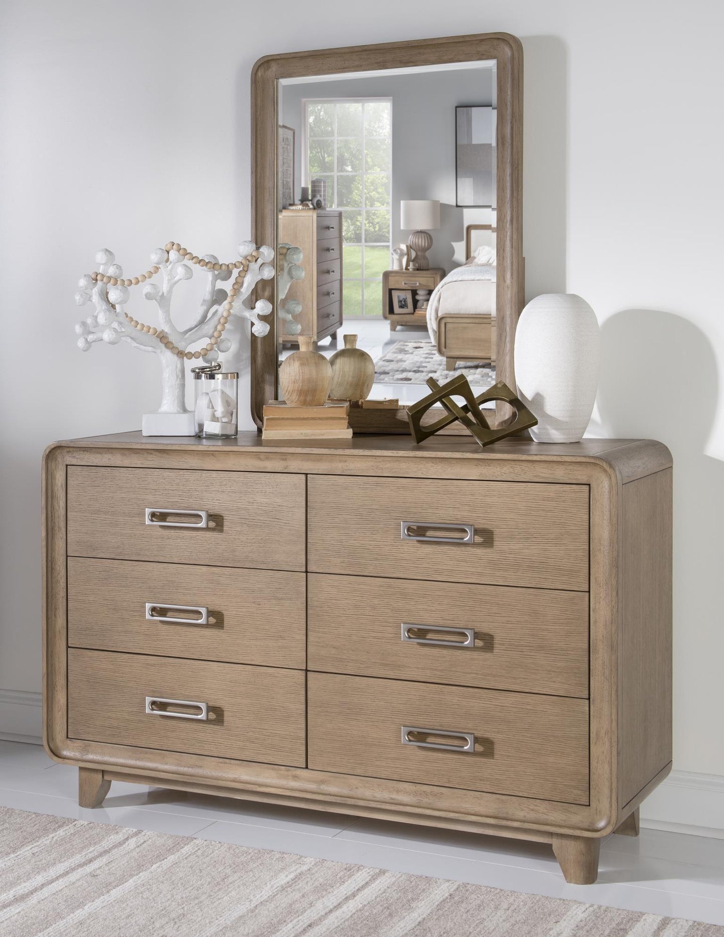 Theo - Beveled Mirror - Desert Oak