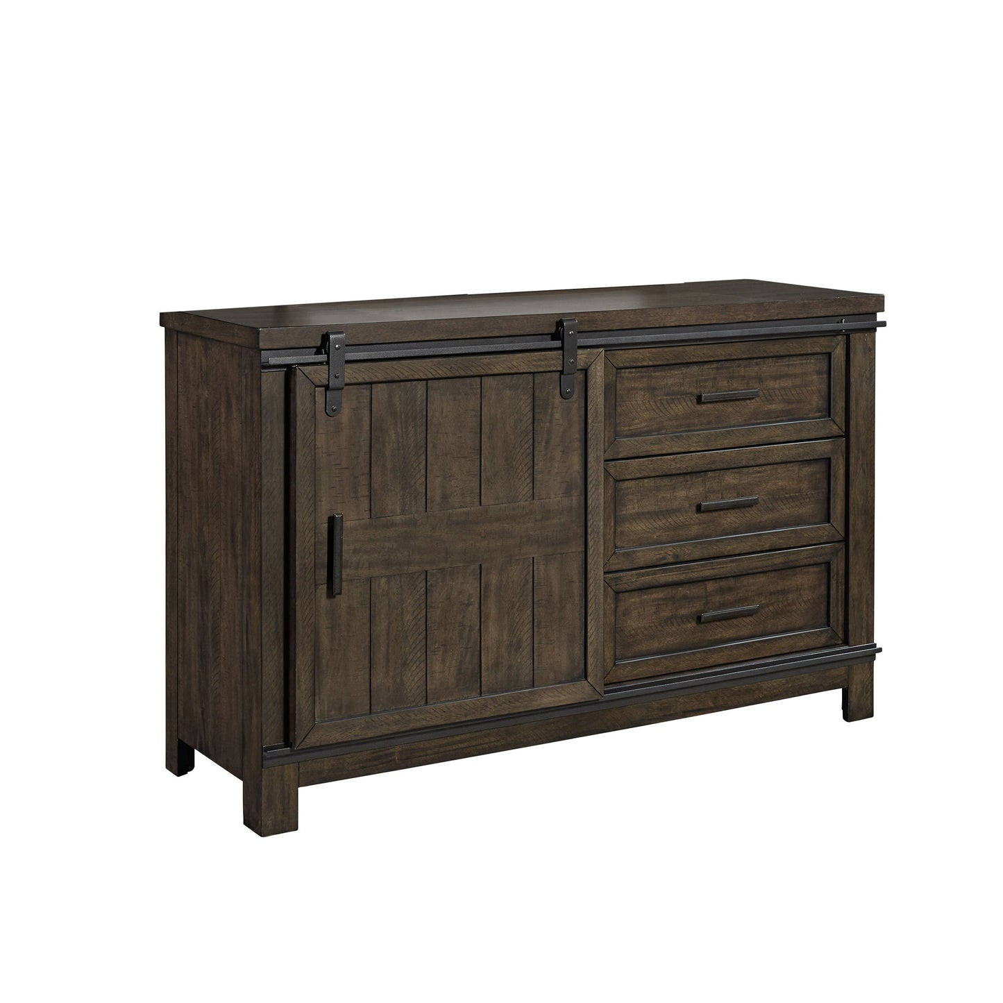 Thornwood Hills - Barn Door Dresser - Rock Beaten Brown