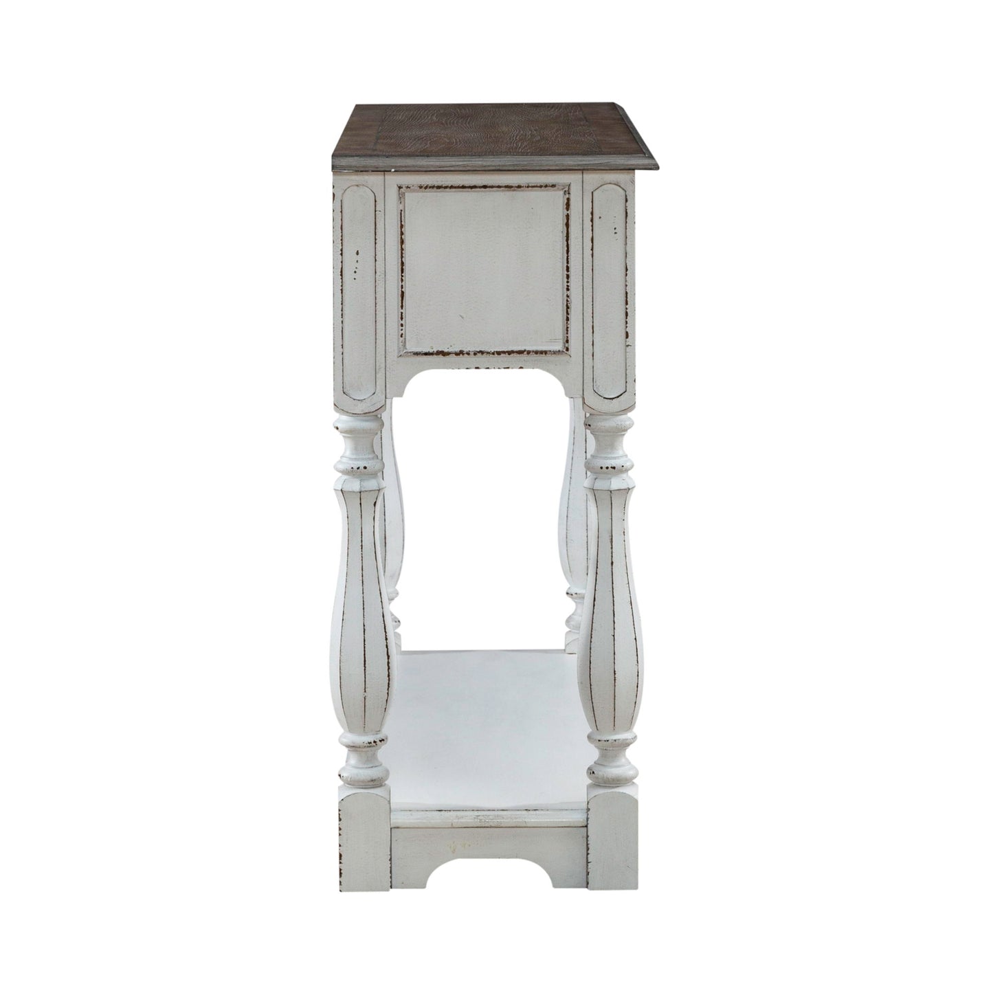 Magnolia Manor - Hall Console Bottom With Shelf For Display & Storage - Antique White