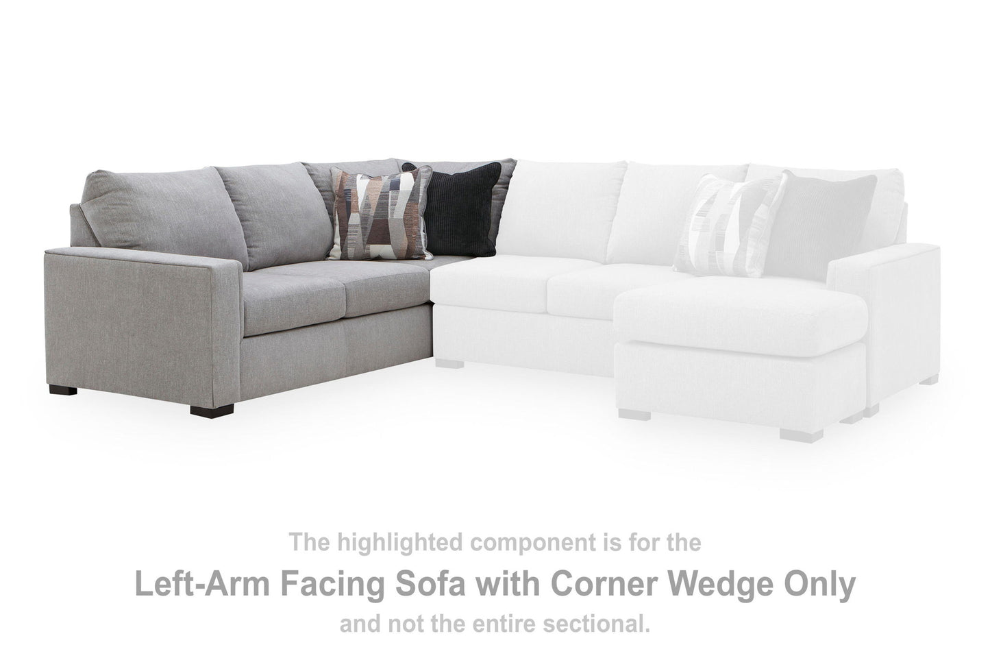 Lakepoint - LAF Sofa With Corner Wedge - Nickel