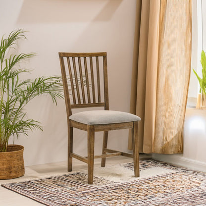 Wallace II - Side Chair (Set of 2) - Tan Linen & Weathered Oak