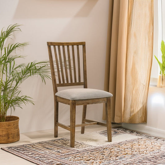 Wallace II - Side Chair (Set of 2) - Tan Linen & Weathered Oak