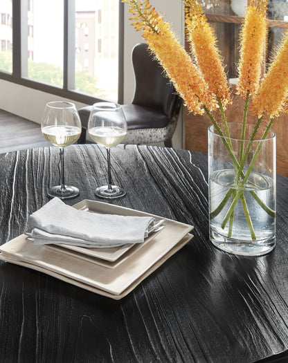 Chapman - Shou Sugi Ban Petite Round Dining Table - Black