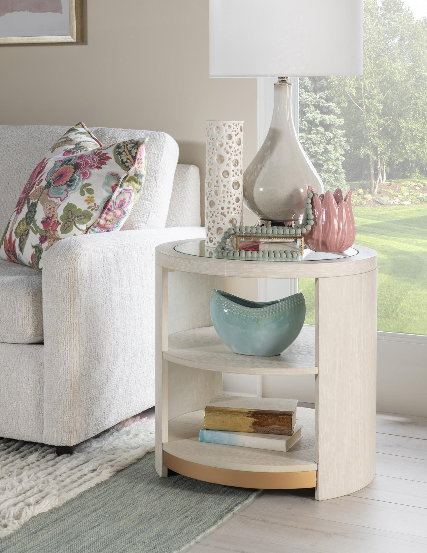 Sloan - Round End Table - Frost