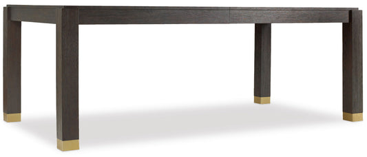 Curata - Rectangle Dining Table With 2-20" Leaves - Dark Brown