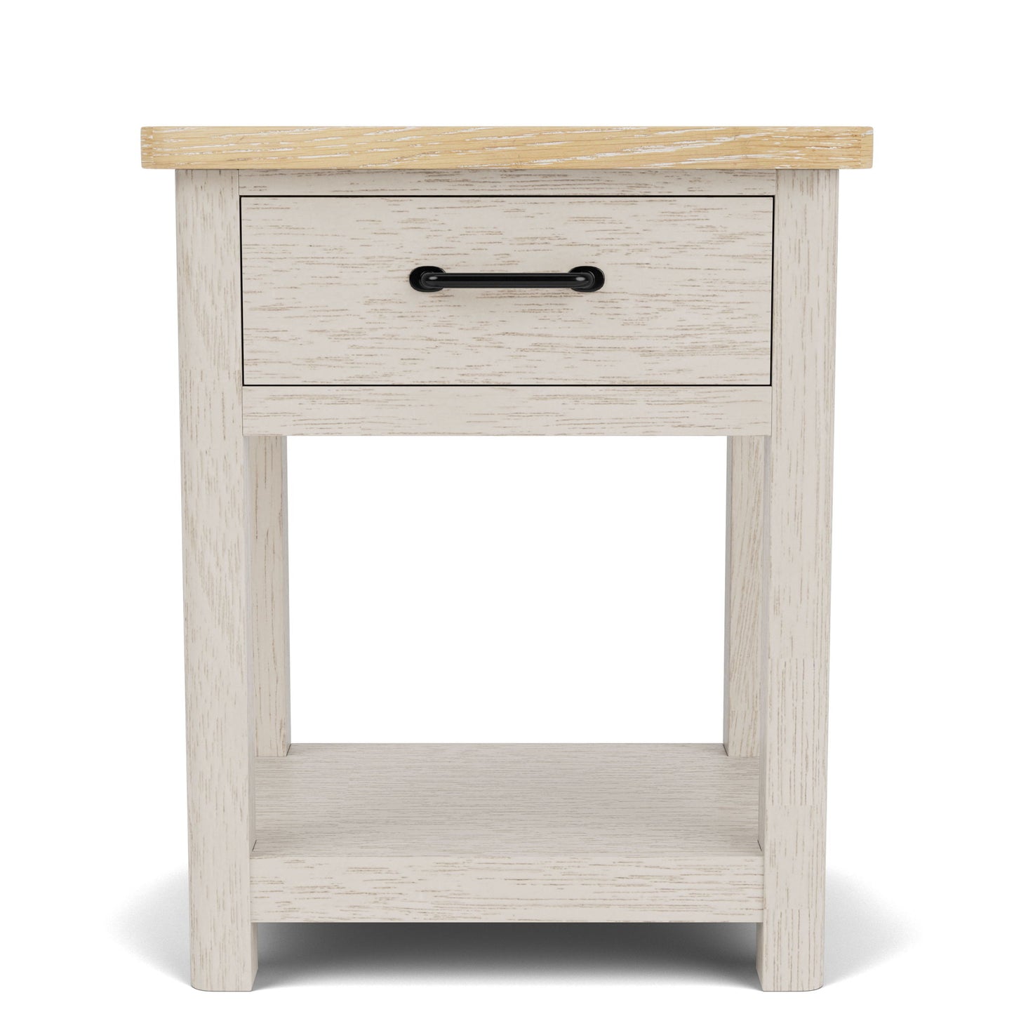 Glenndale - One Drawer Nightstand - Aged White / Wheat