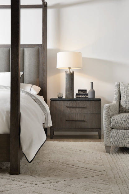 Mir-Avent - San Marcos Stone Top Nightstand - Dark Gray / Dark Brown