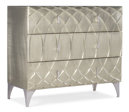 Melange - Mathilda 3-Drawer Chest - Pearl Silver
