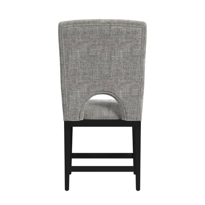 Oregon - Fabric Counter Side Chair (Set of 2) - Gray / Black