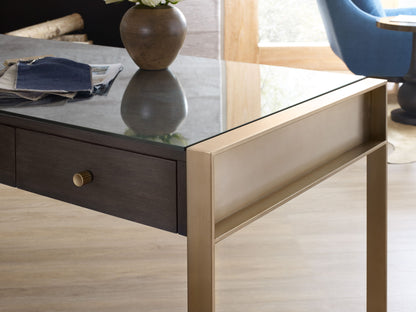 Curata - Writing Desk - Dark Brown / Gold