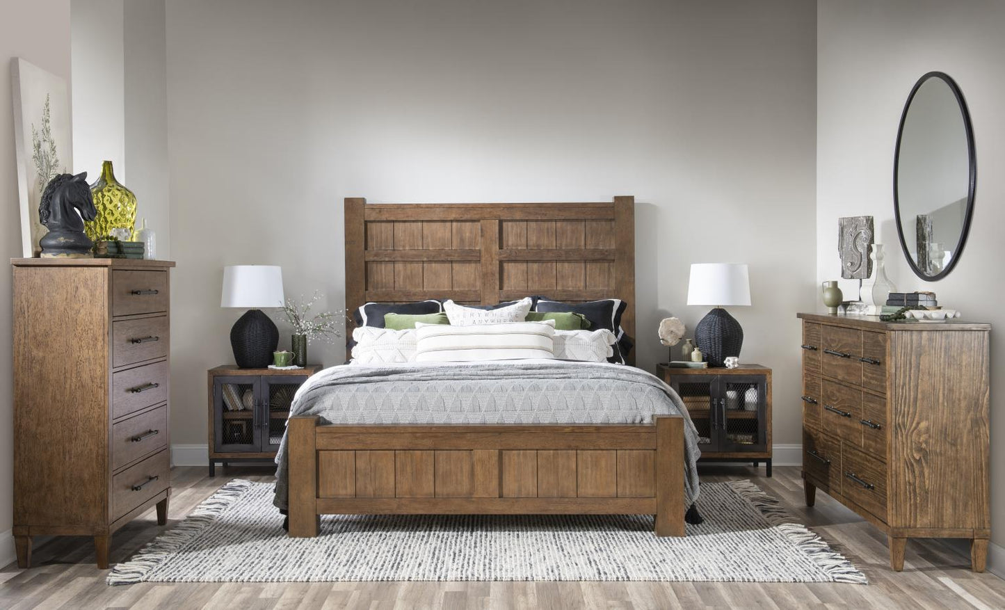 Artisan's Place - Door Nightstand - Vintage Pine Ironwood