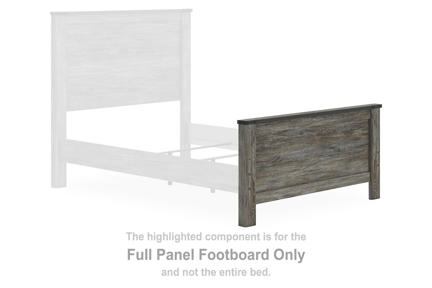 Frandern - Full Panel Footboard - Gray