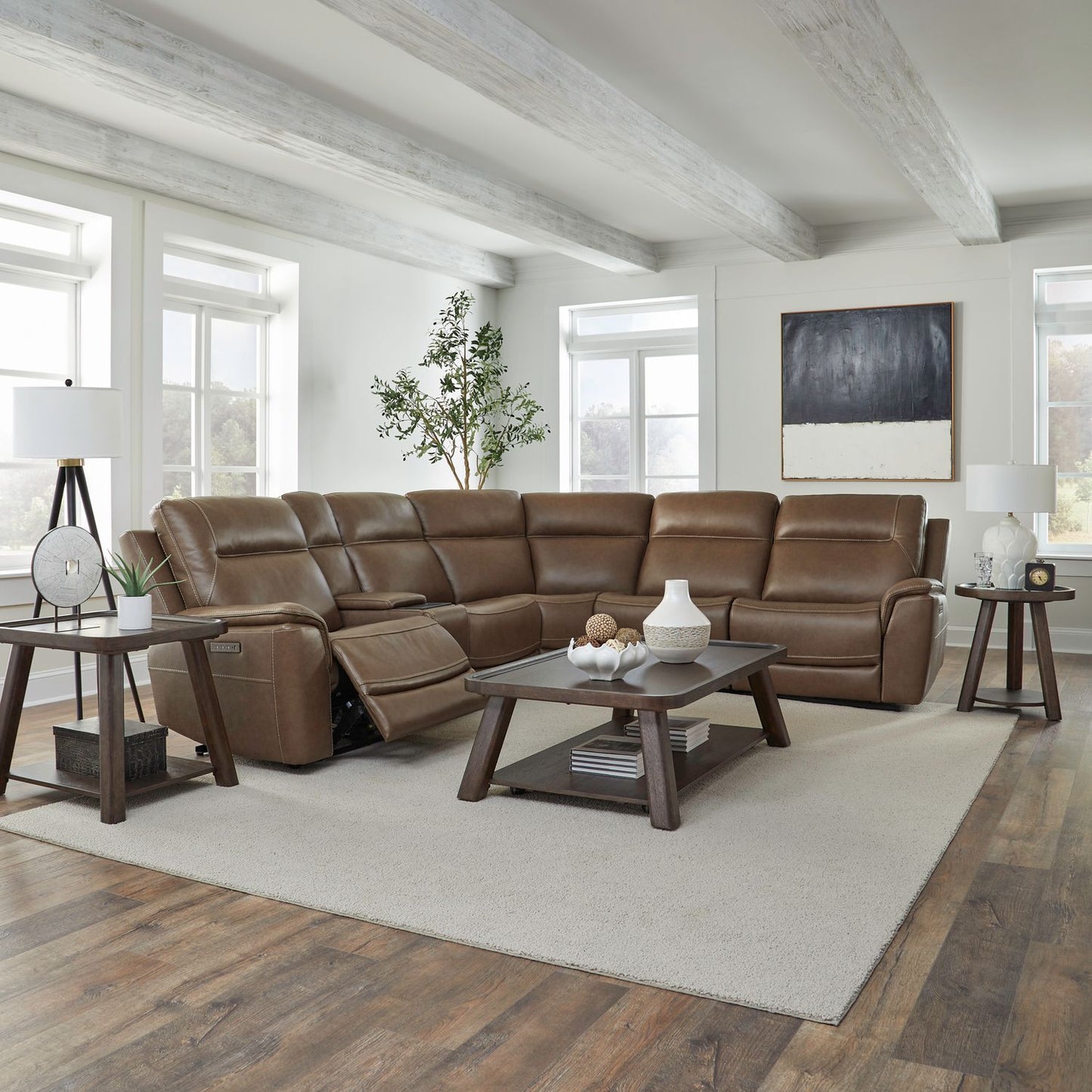 Collins - 6 Piece Sectional - York Chestnut