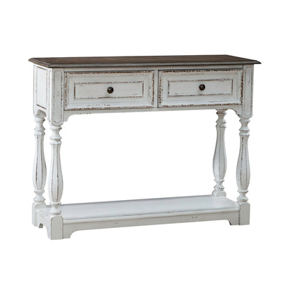 Magnolia Manor - Hall Console Bottom With Shelf For Display & Storage - Antique White