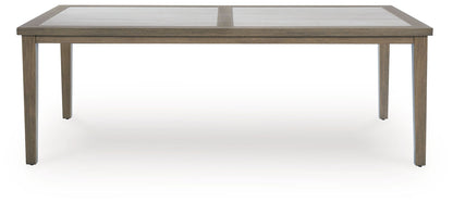 Rainier Ranch - Rectangle Dining Table With Umbrella Option - Brown / Beige