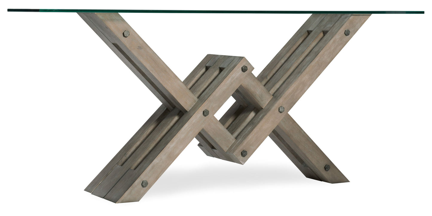 Affinity - Glass Top Accent Console - Gray