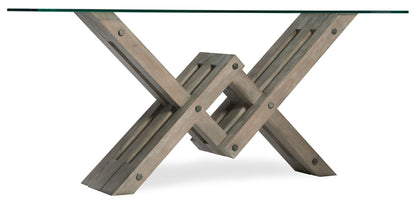 Affinity - Glass Top Accent Console - Gray