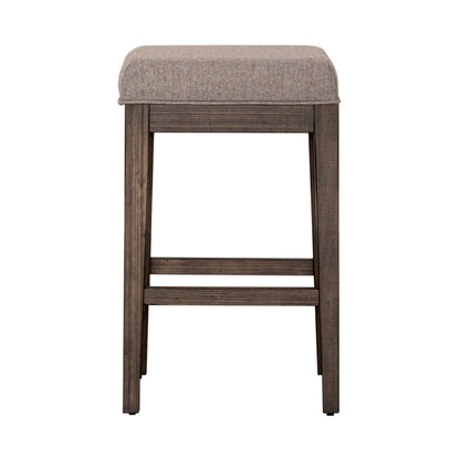 Arrowcreek - Upholstered Console Stool - Weathered Stone