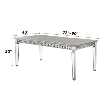 Varian - Dining Table - Mirrored & Antique Platinum