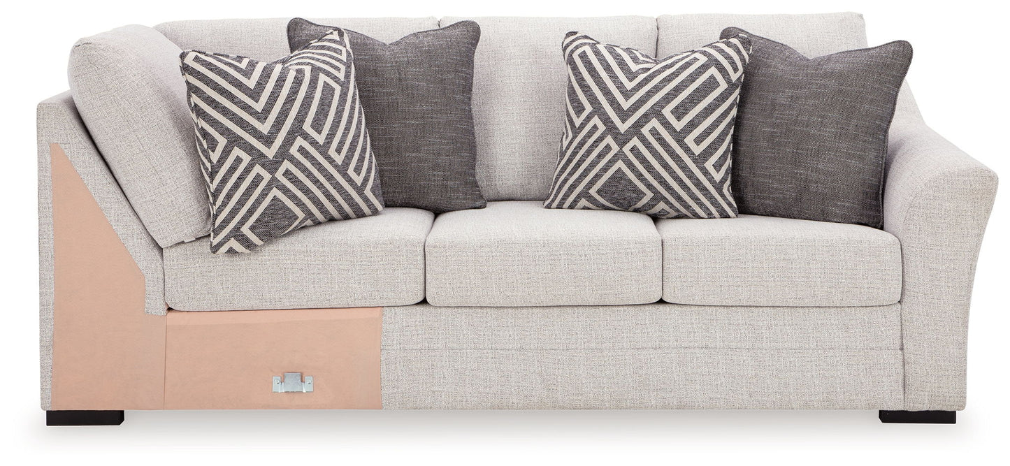 Koralynn - Raf Sofa with Corner Wedge - Stone