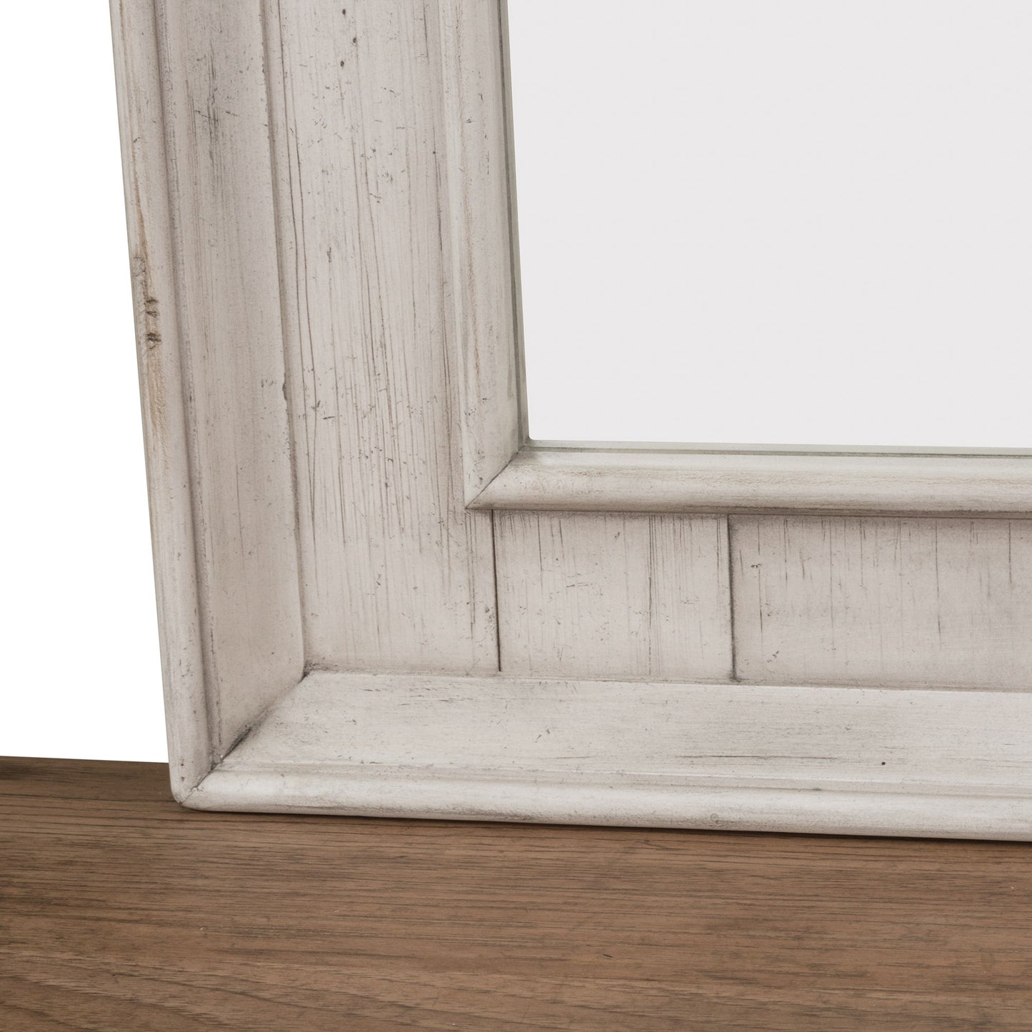 Farmhouse Reimagined - Dresser & Mirror - Antique White / Chestnut Tops