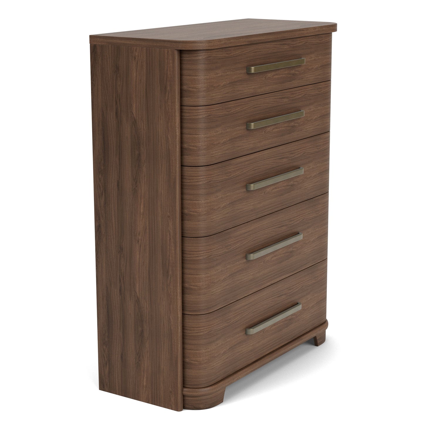Delia - 5 Drawer Chest - Nouveau Walnut