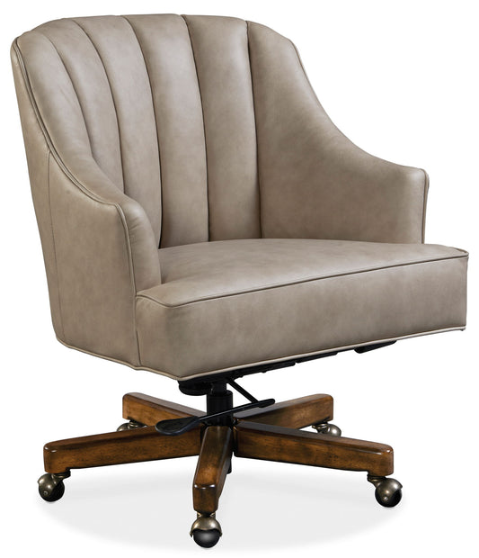 EC - Haider Executive Swivel Tilt Chair - Beige / Dark Brown