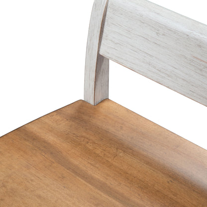 Farmhouse Reimagined - Bench - Antique White / Chestnut Tops