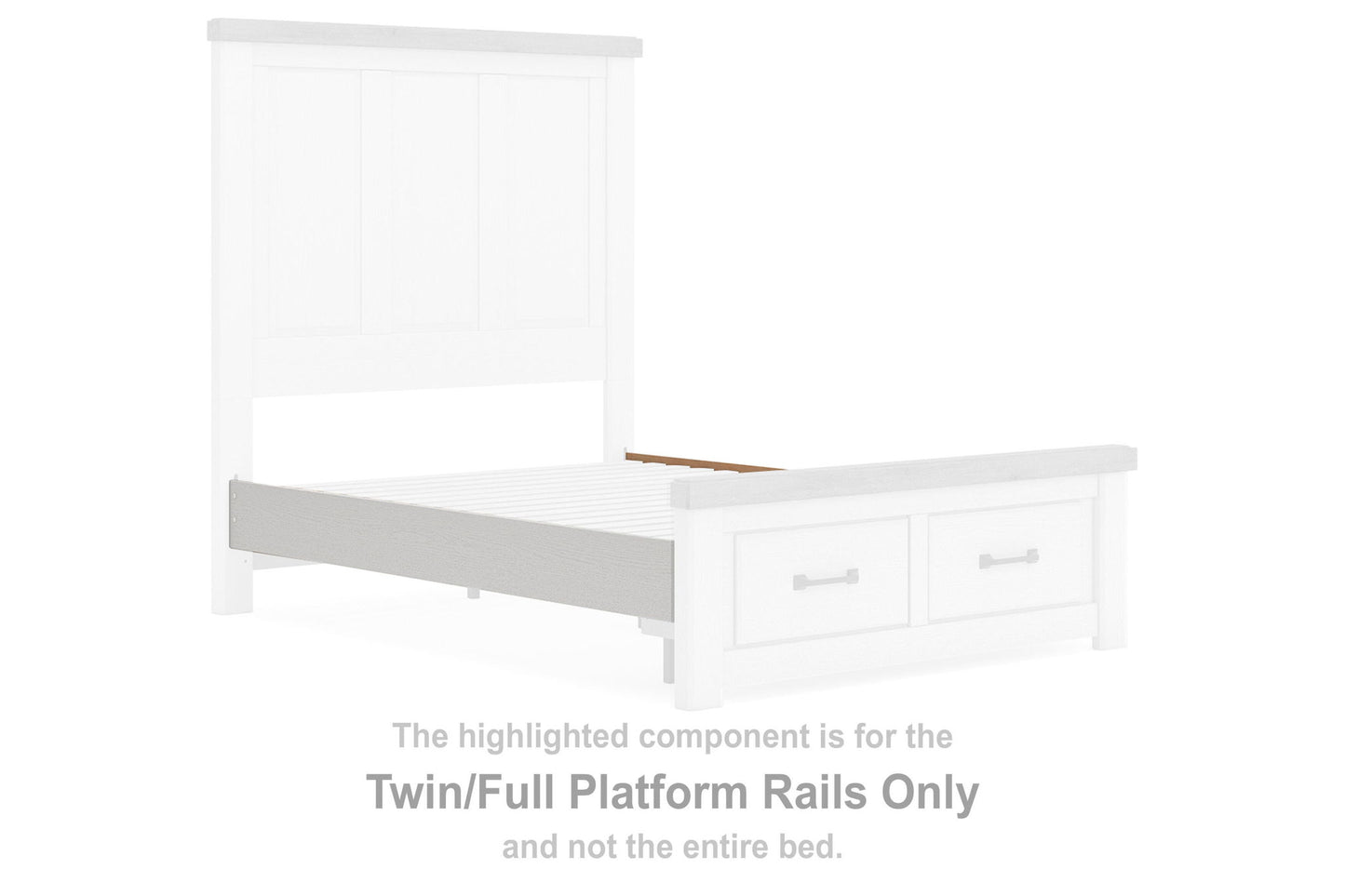 Savonport - Twin/Full Platform Rails - White