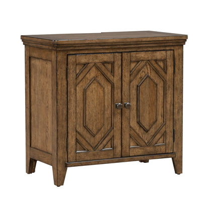 Carolina Park - 2 Door Bedside Chest With Charging Station - Amber Brown