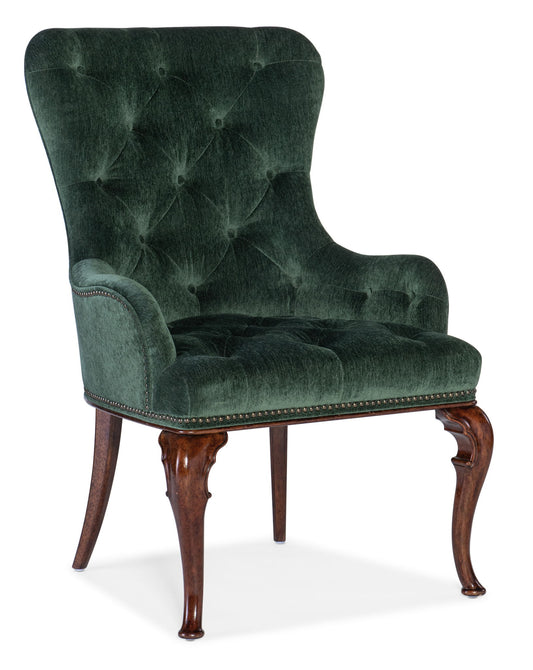 Charleston - Host Chair (Set of 2) - Green / Dark Brown