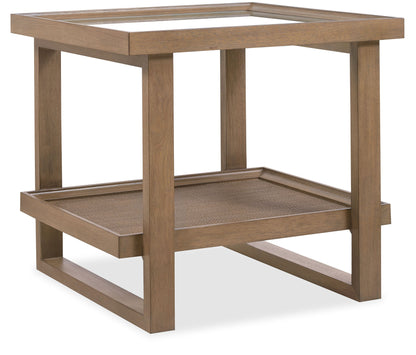 Sonnet - Rectangular End Table - Gray / Light Brown