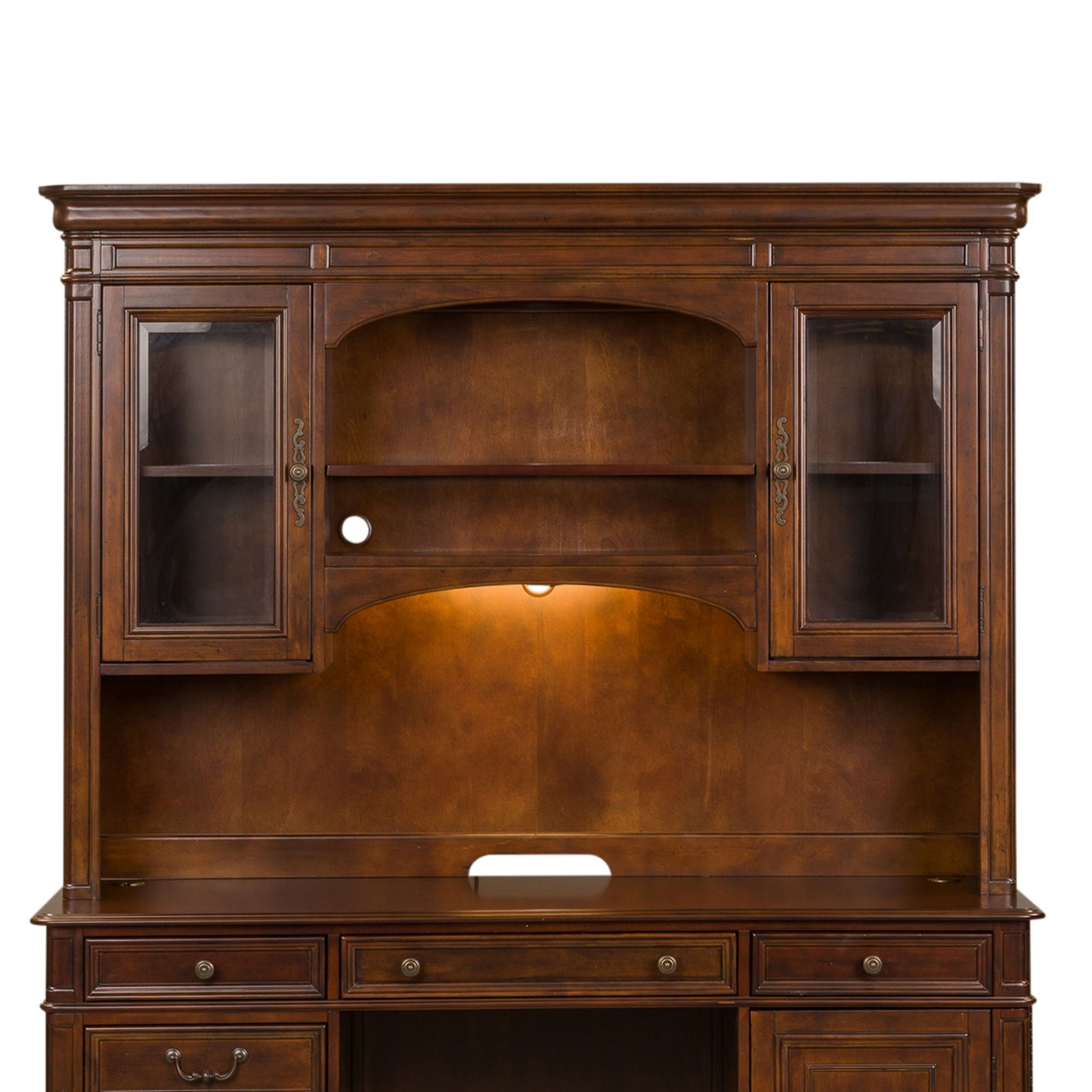 Brayton Manor - Jr Executive Credenza Hutch - Cognac