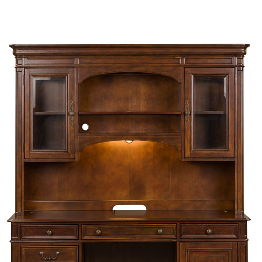 Brayton Manor - Jr Executive Credenza Hutch - Cognac
