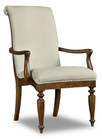 Archivist - Upholstered Arm Chair - Beige / Dark Brown
