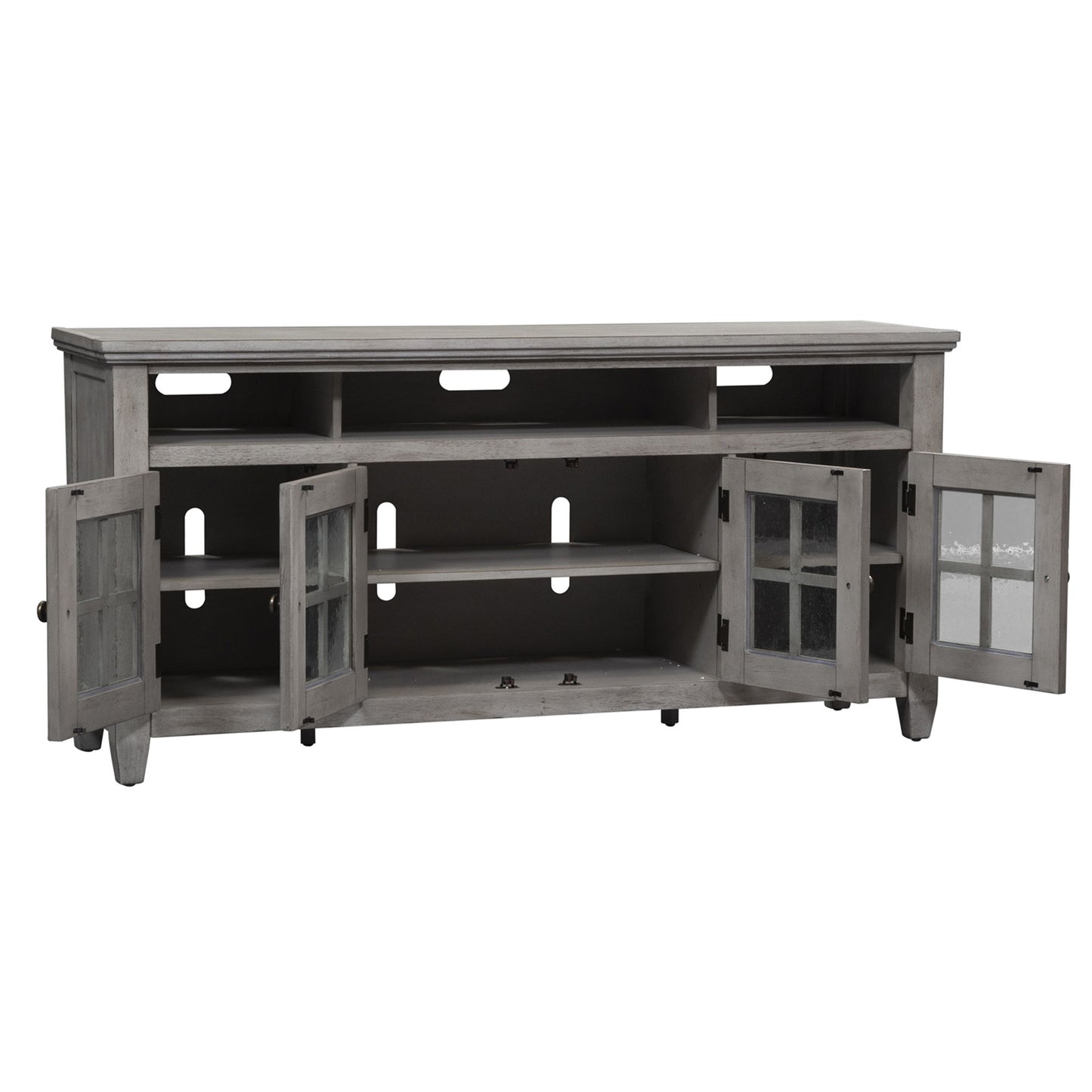 Heartland - Entertainment TV Stand - Antique White / Tobacco Tops