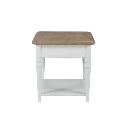 Turnberry Park - Rectangular End Table - Washed White