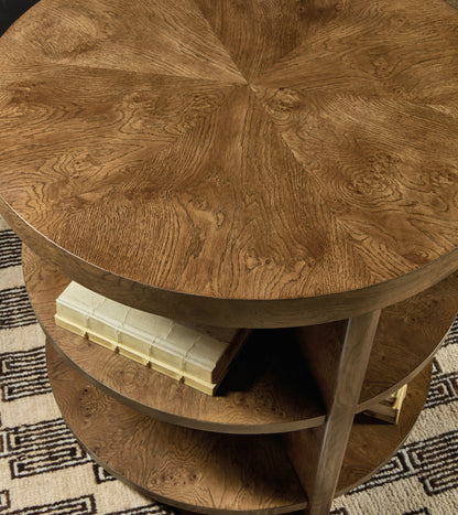 Melange - Mulholland Round End Table - Dark Brown