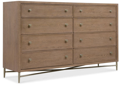 Sonnet - Eight-Drawer Dresser - Dark Gray / Light Brown