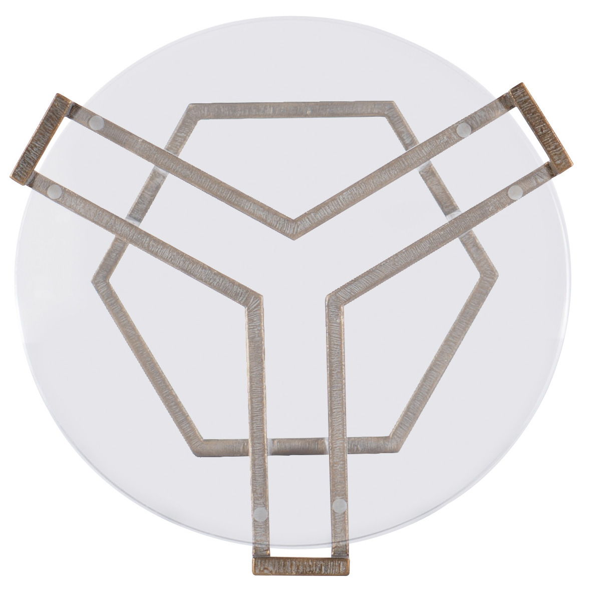 Melange - Grove Round End Table - Dark Brown / Bronze