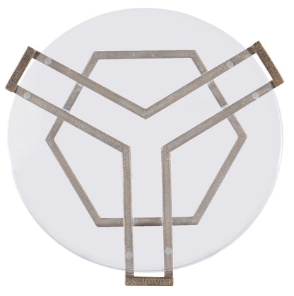 Melange - Grove Round End Table - Dark Brown / Bronze