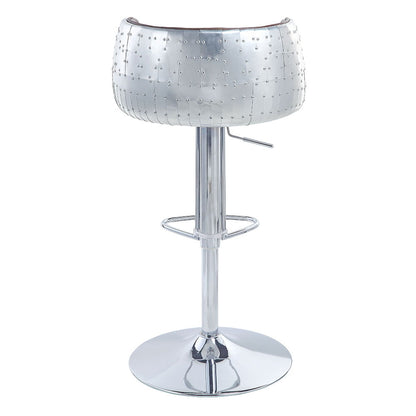 Brancaster - 41" Adjustable Stool With Swivel - Vintage Brown Top Grain Leather & Aluminum