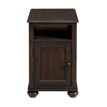 Wagner - Chairside Table With USB - Cherry