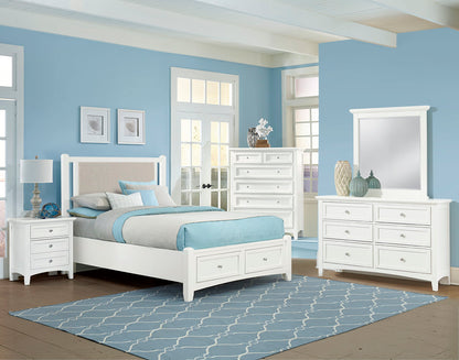 Bonanza - Pebble Gray Upholstered Bed With Storage Footboard