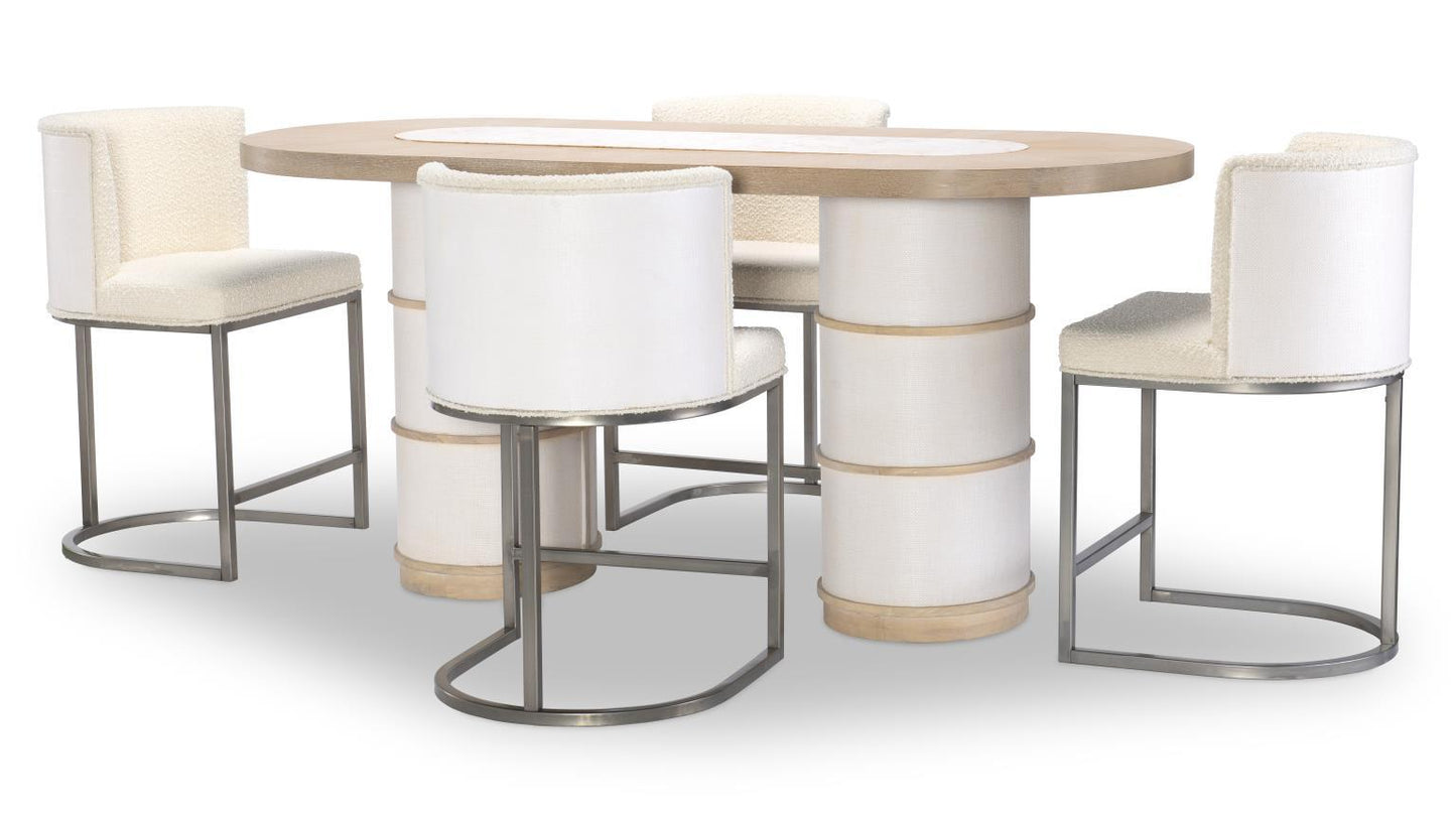Biscayne - Double Pedestal Counter Height Table - Beige