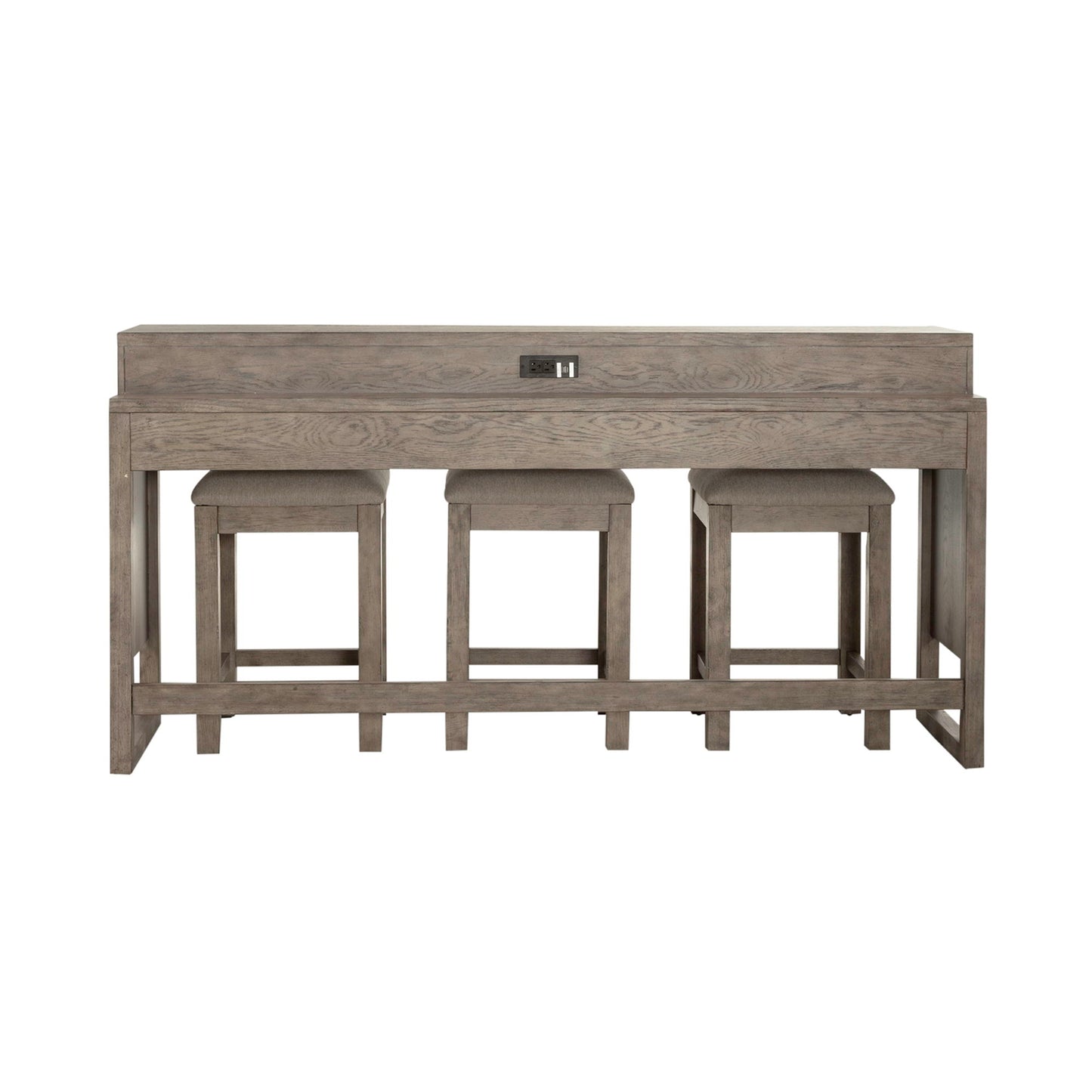 Bartlett Field - 4 Piece Living Room Set (Console Bar Table & 3 Console Stools) - Dusty Taupe