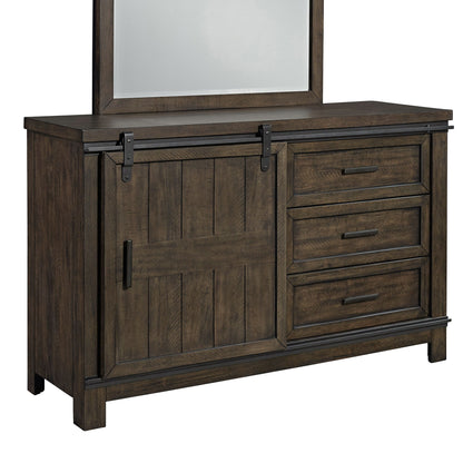 Thornwood Hills - Barn Door Dresser - Rock Beaten Brown